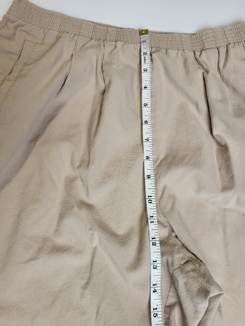 LL Bean Pull On‎ Khaki Pants Elastic Waist Cotton Women's Size Medium Tall Large - Picture 4 of 9